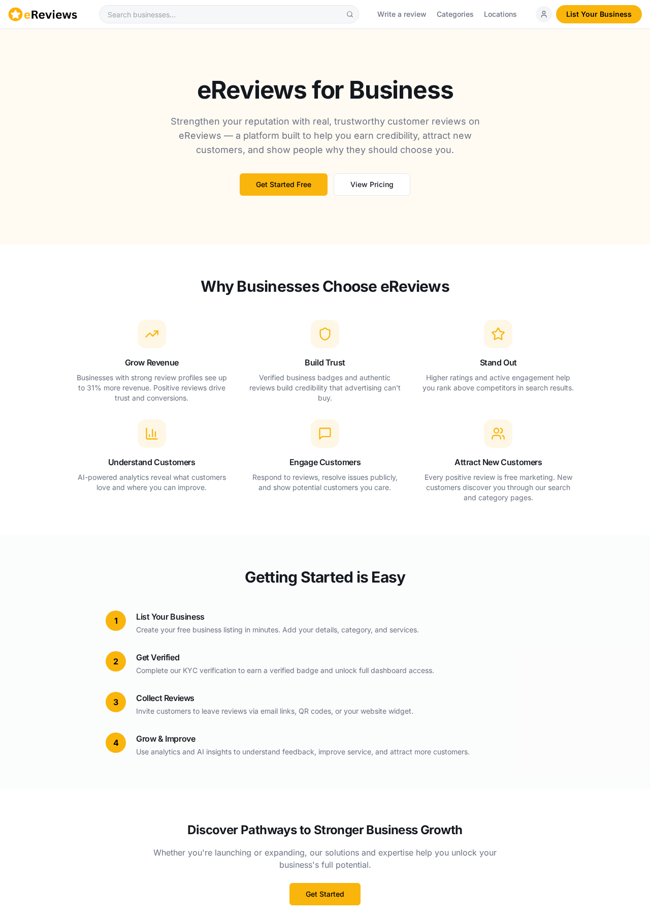 eReviews for Business overview